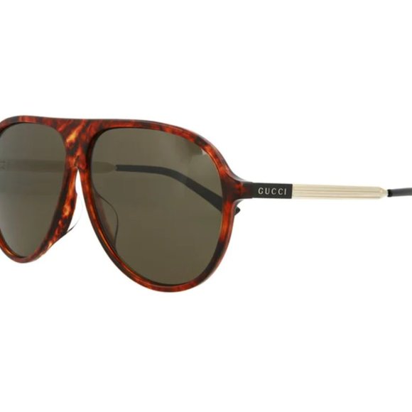 NEW GUCCI GG0829SA SUNGLASSES Havana Aviator Tortoise Gucci - Picture 2 of 7